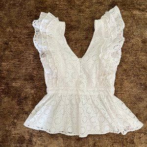 J. Crew White Eyelet Blouse